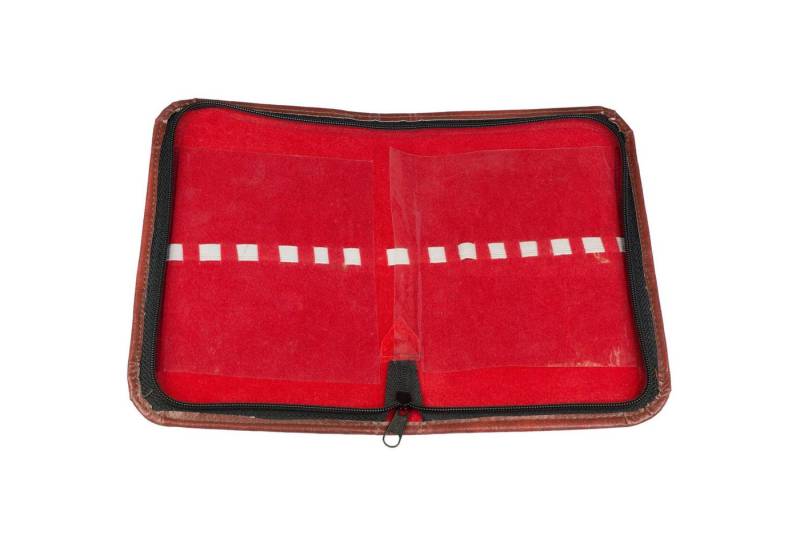 May Maniküre-Etui Studentenetui aus Kunstleder - leer - Farbe: Rot-Braun von May