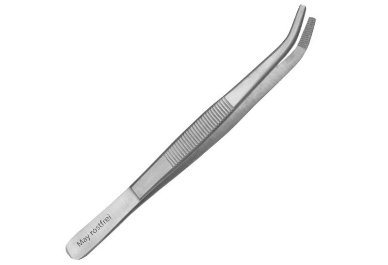 May Präzisionspinzette UniversalPinzette Haushaltspinzette gebogen runde Spitze von May