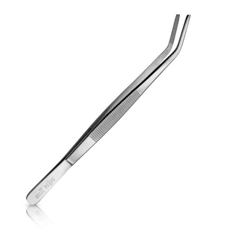 May Präzisionspinzette UniversalPinzette Haushaltspinzette gebogen runde Spitze von May