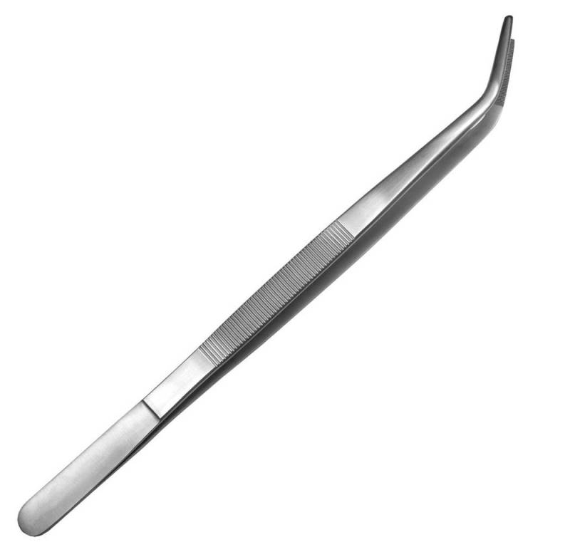 May Präzisionspinzette UniversalPinzette Haushaltspinzette gebogen runde Spitze von May