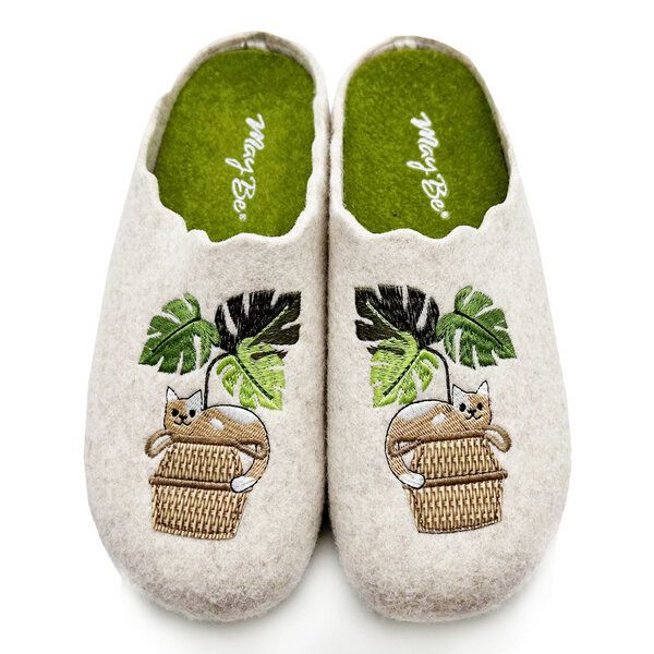 Vegane Schuhe "MayBe ® Cat Under Palms" aus recycelten PET Flaschen, fair produziert von MayBe