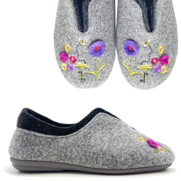 Vegane Schuhe "MayBe ® Flowers & Bees Booty" aus recycelten PET Flaschen, fair produziert von MayBe