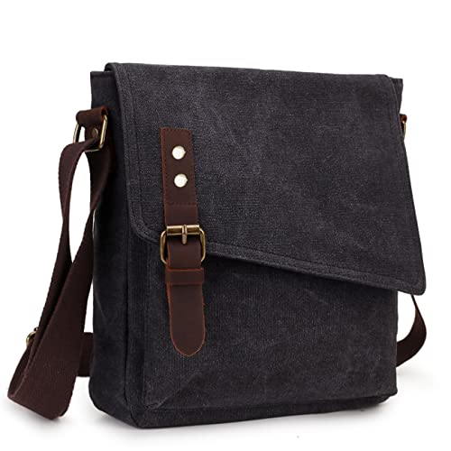 MayBlosom Messenger Bag Klein, Wasserfeste Canvas Umhängetasche Herren Damen, Crossbody Bag für Arbeit Schule Reisen von MayBlosom