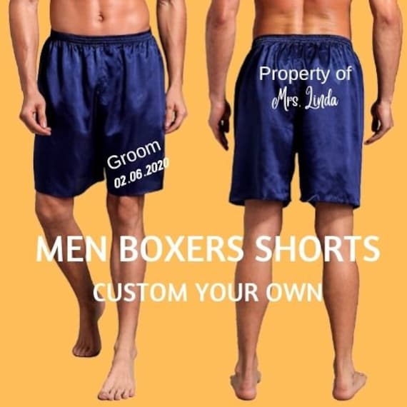 S1-Custom Made Herren Seide Satin Shorts Pyjamas Hosen Lounge Schlaf Böden Nachtwäsche Unterwäsche Boxer von MayClick