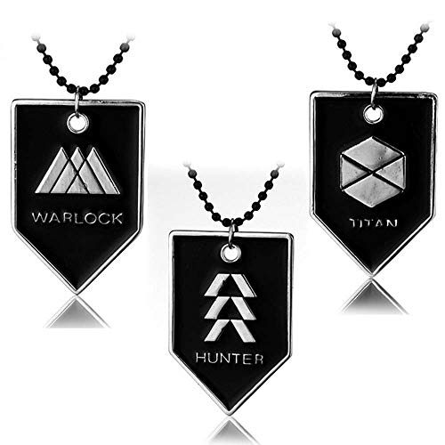 3 Stück Destiny Halskette Hunter Warlock Titan Anhänger Emblem Halskette Ghost Iron Banner 2 von MayDee