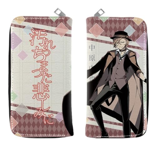 Bungo Stray Dogs Geldbörse, Anime PU-Leder Cartoon Brieftasche Kinder Student Münze Geldbeutel, Bedruckte Lange Clutch Münzbörse Mit Reißverschluss (B) von MayDee