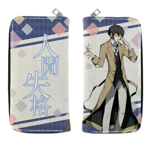 Bungo Stray Dogs Geldbörse, Anime PU-Leder Cartoon Brieftasche Kinder Student Münze Geldbeutel, Bedruckte Lange Clutch Münzbörse Mit Reißverschluss (C) von MayDee