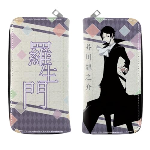 Bungo Stray Dogs Geldbörse, Anime PU-Leder Cartoon Brieftasche Kinder Student Münze Geldbeutel, Bedruckte Lange Clutch Münzbörse Mit Reißverschluss (F) von MayDee