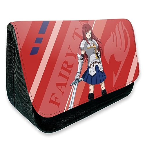 Fairy Tail Federmäppchen, Cartoon Anime Große Kapazität Leinwand Zip Schreibwaren Fall Geschenke Für Männer Und Frauen (D) von MayDee