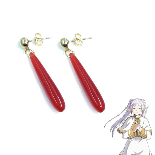 Frieren Cosplay Props Ohrringe Rote Harz Ohrhänger, Anime Sousou No Frieren Figure Fanfiction Accessories Earring von MayDee