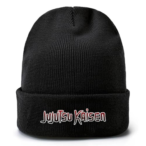 Jujutsu Kaisen Winter Gestrickt Strickmütze Unisex, Thermo Beanie Mütze Für Herren Frauen, Winddichte Wintermütze Für Outdoor Sport Ski (A) von MayDee