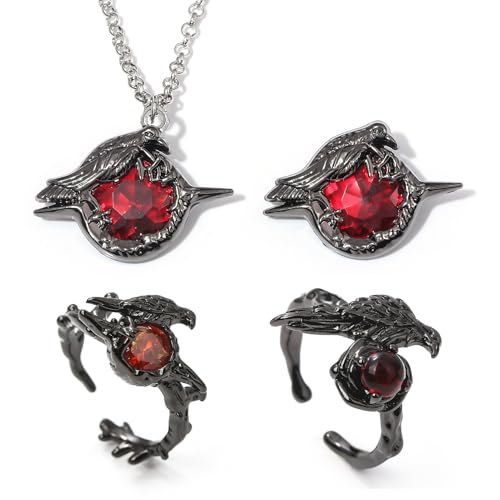 MayDee Love & Deepspace Sylus Qinche Halskette Ring 4 Set Love & Deepspace Sylus Cosplay Accessories Qinche Ring Badge von MayDee