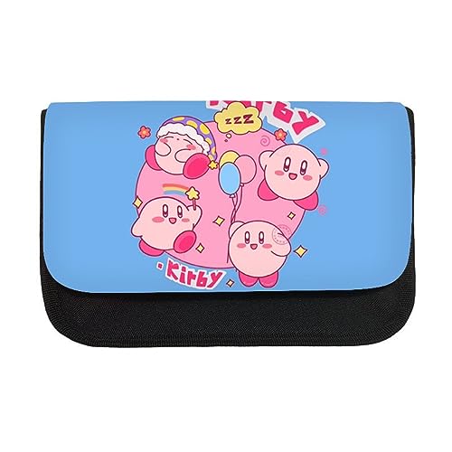 Niedliche Kirby Doppelte Schicht Reißverschluss Federmäppchen Für Mädchen, Star Kirby Große Kapazität Mädchen Kinder Geschenk (C) von MayDee