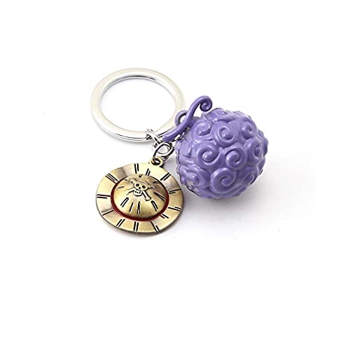 OP Monkey D. Luffy Devil Fruit Anhänger Schlüsselanhänger Cosplay Geschenk Luffy Fans Geschenkkollektion, violett, 3.5x3.5cm von MayDee