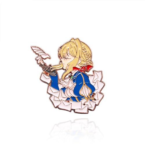 Violet Evergarden Manga Anstecknadel Anime Abzeichen Zubehör Violet Evergarden Fanzine Figure Metal Broche for Fans Collection von MayDee