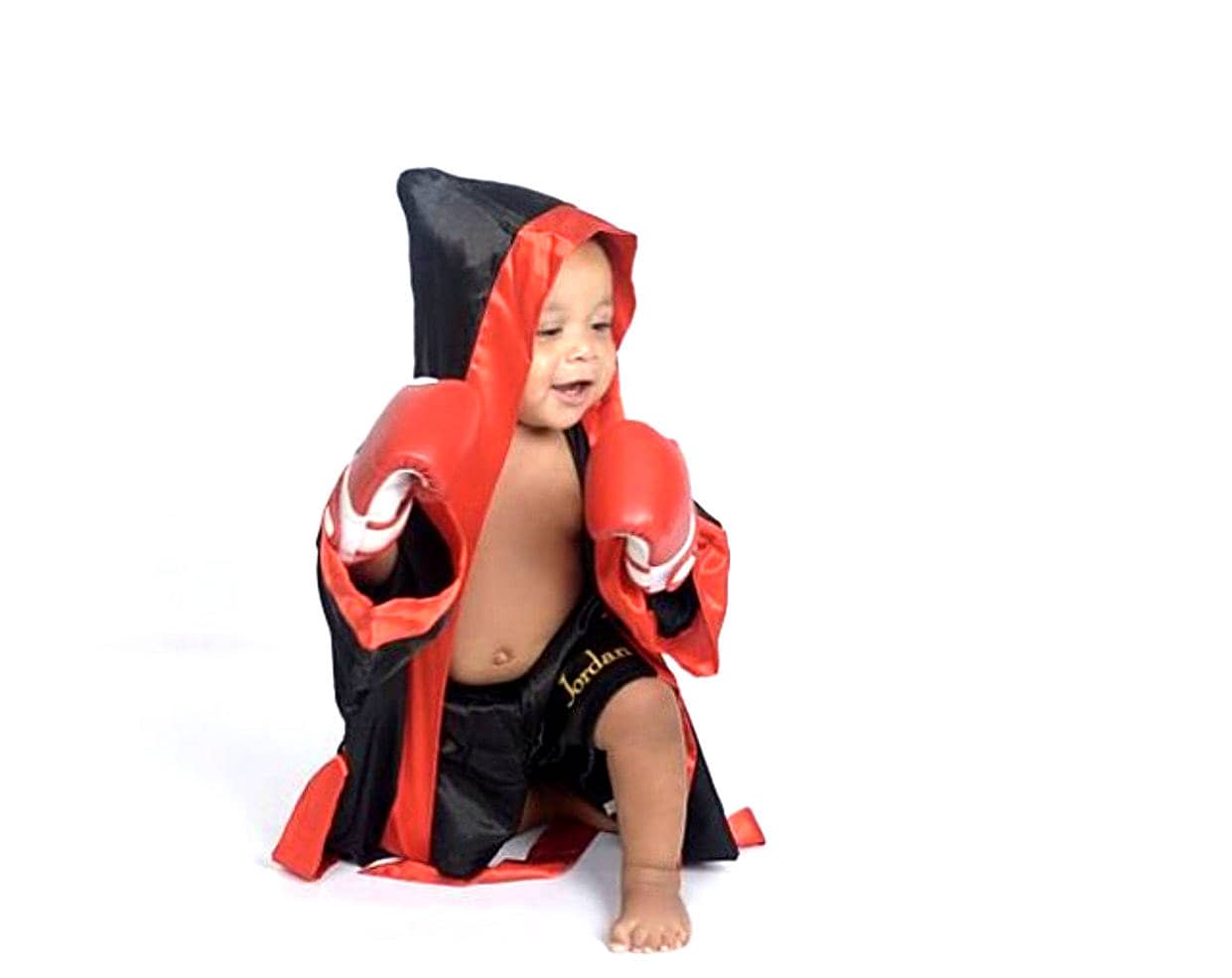 K1-Custom Made Satin Baby Boxing Robe Stamm Boxing Outfit Personalisierte Baby-Boxer-Outfit Boxer Kostüm Kleine Kämpfer Boxstämme von MaySilk