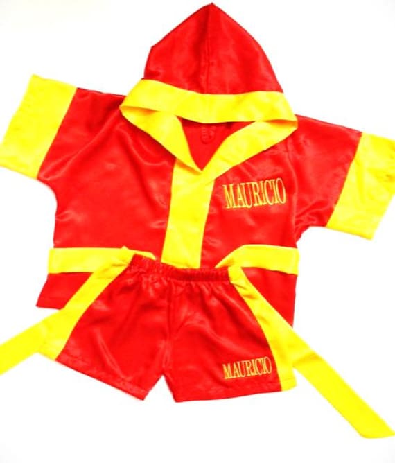 K1-Custom Made Satin Baby Boxing Robe Stamm Boxing Outfit Personalisierte Boxer Kostüm Kleine Kämpfer Boxen von MaySilk
