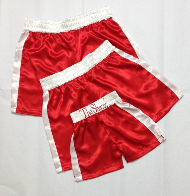K3-Custom Made Und Personalisierte Satin Boxing Shorts Boxhose Für Erwachsene Kinder Boxen Badehose Männer Baby von MaySilk