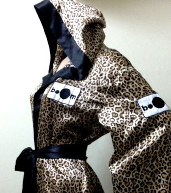 Leopard Box-Kleidung, Seiden-Boxing Robe, Satin-Boxing Box-Geschenke, Box-Robe Für Männer, Frauen von MaySilk