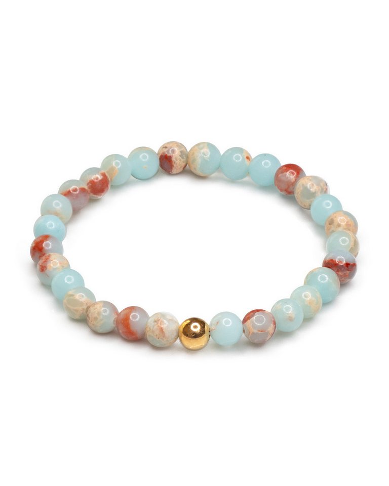 MayTree Armband Armband Shoushan-Stein (Stück, 1-tlg), mit Perle aus 925Silber, 24K vergoldet von MayTree