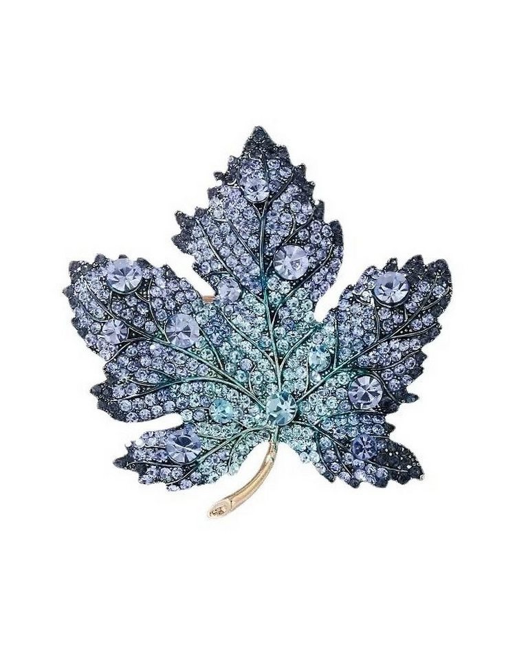 MayTree Brosche "Ahornblatt", blau (Stück, 1-tlg), Metallbrosche in Form eines Ahornblattes von MayTree