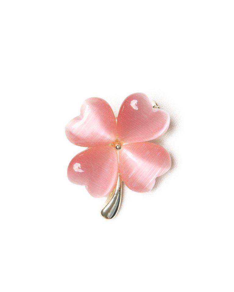MayTree Brosche Brosche "Glücksklee", Perlmuttoptik, rosa (Stück, 1-tlg), Metallbrosche in Form eines Glücksklees, Perlmuttoptik von MayTree