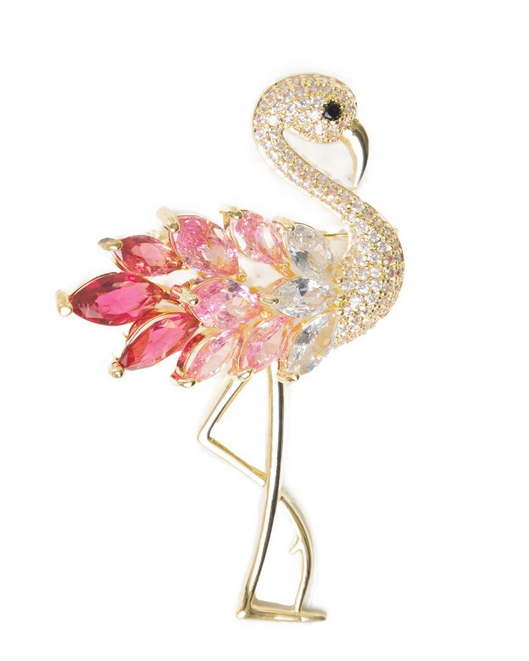MayTree Brosche "Flamingo", rosa (Stück, 1-tlg), Metallbrosche in Form eines Flamingos von MayTree