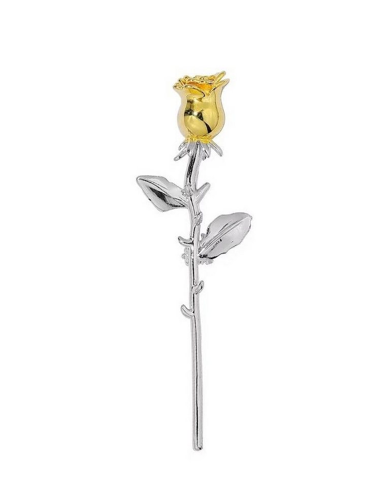 MayTree Brosche "Gelbe Rose" (Stück, 1-tlg), Metallbrosche in der Form von einer gelben Rose von MayTree