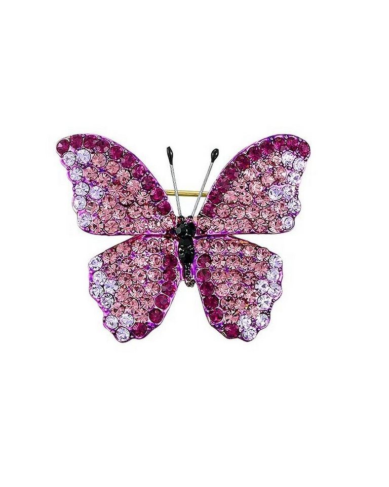 MayTree Brosche "Kleiner Schmetterling", Orchidee (Stück, 1-tlg), Metallbrosche mit Glassteinen und Strass in Form eines Schmetterlings von MayTree