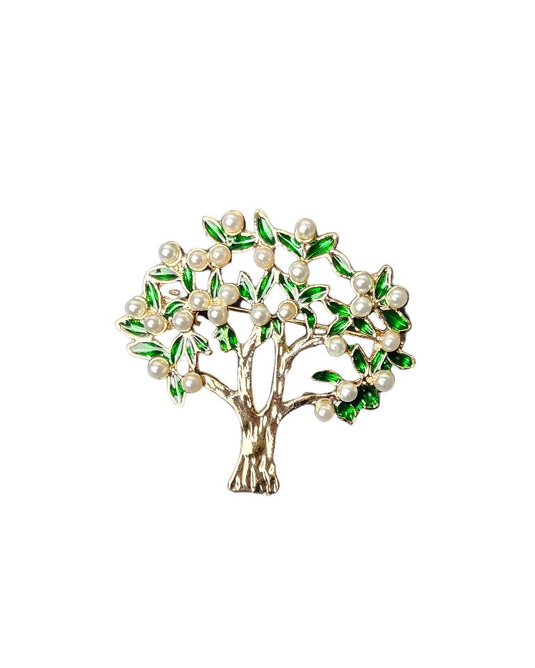 MayTree Brosche "Lebensbaum", mit Zierperlen (Stück, 1-tlg), Metallbrosche mit Zierperlen von MayTree