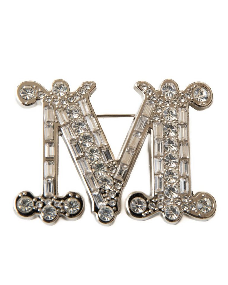MayTree Brosche "M" (Stück, 1-tlg), Metallbrosche mit Strass und Glasssteinen von MayTree