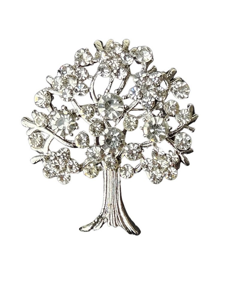 MayTree Brosche MayTree Brosche "Lucky Tree", brilliant mit Strass (Stück, 1-tlg), Metallbrosche mit Strass von MayTree