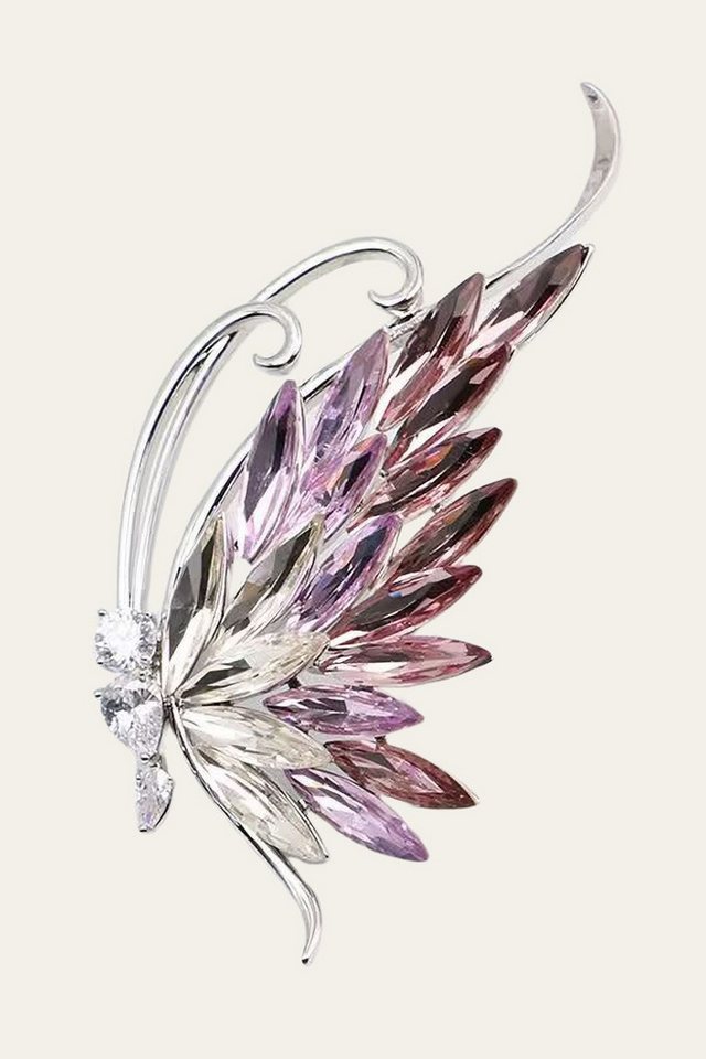 MayTree Brosche "Schmetterling lila", mit brilliantem Strass (Stück, 1-tlg), Metallbrosche in Form eines tanzenden Schmetterlings von MayTree