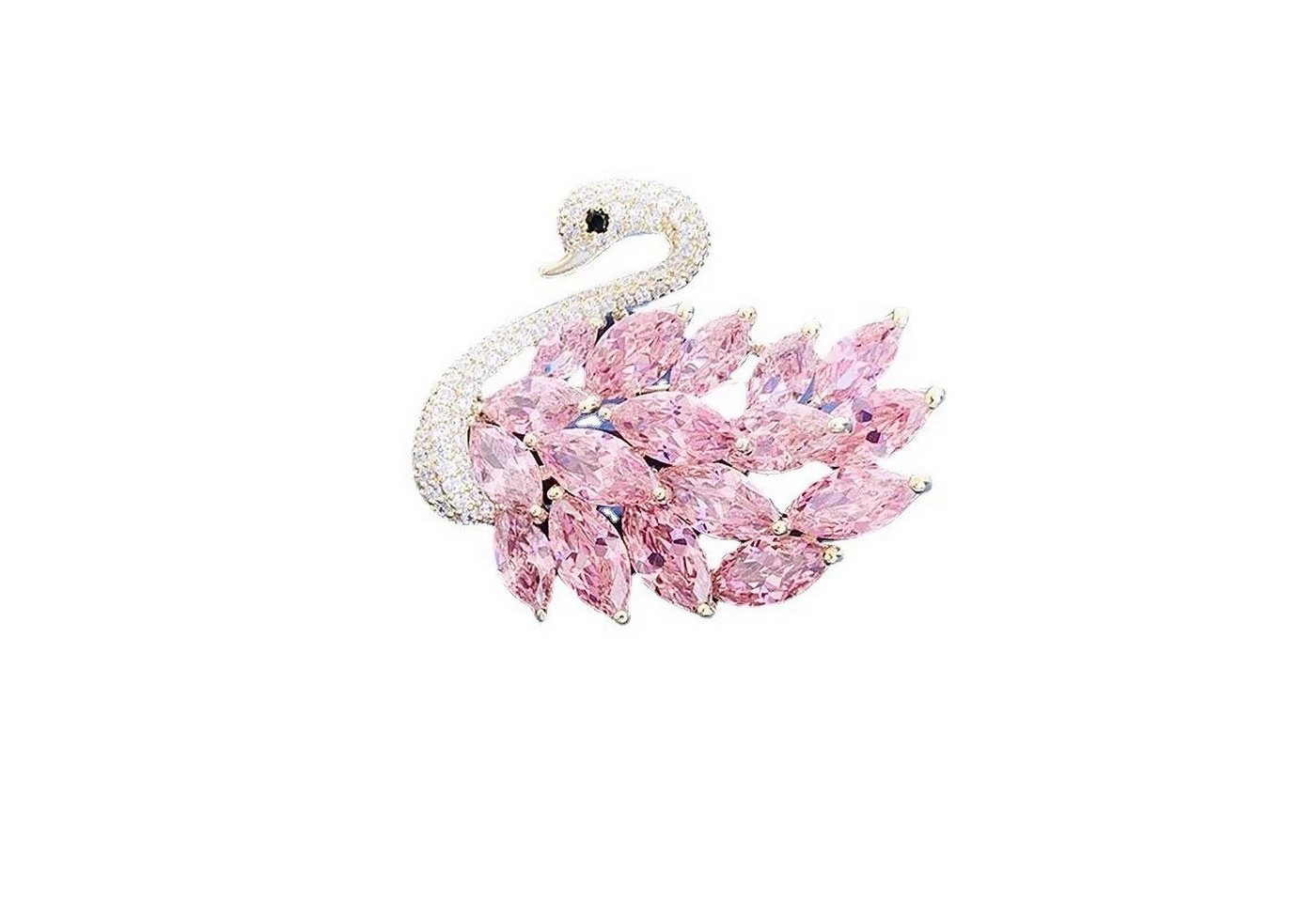 MayTree Brosche "Schwan",rosa (Stück, 1-tlg), Metallbrosche mit Glassteinen und Strass in Form eines Schmetterlings von MayTree