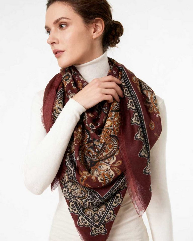 MayTree Modeschal Großes Modetuch Cashmere Feeling 130x130cm Paisley, (Stück, 1-St) von MayTree