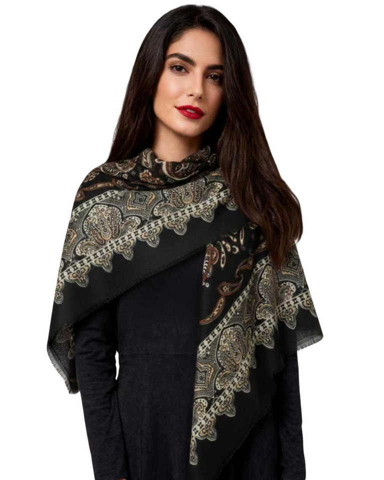 MayTree Modeschal Großes Modetuch Cashmere Feeling 130x130cm Paisley, (Stück, 1-St) von MayTree