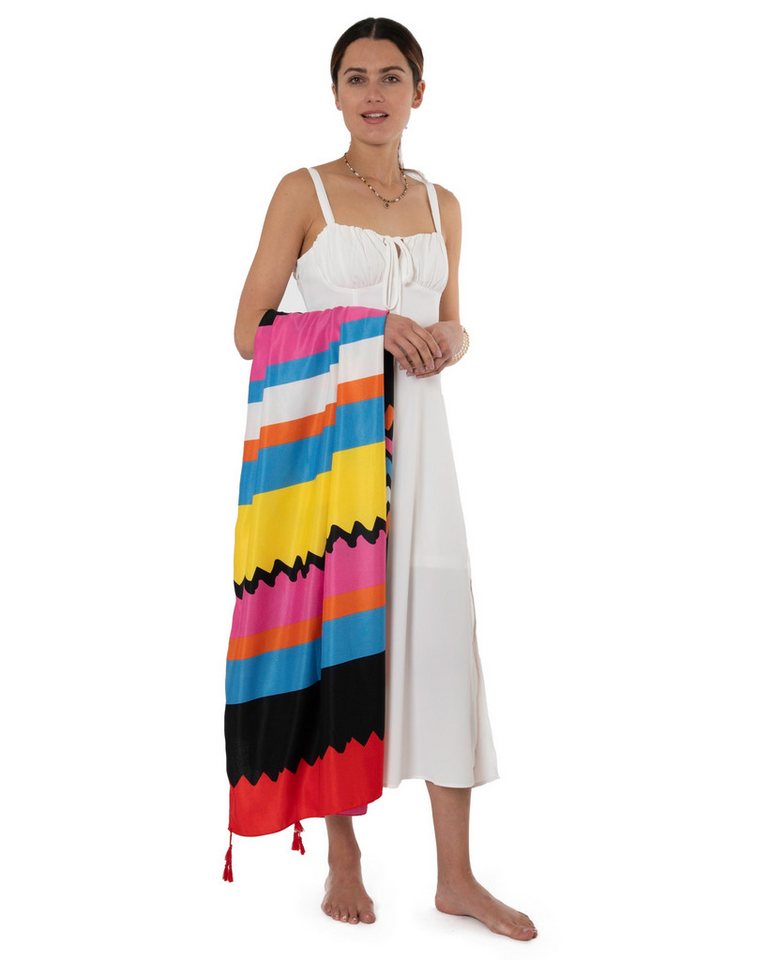 MayTree Modeschal Strandschal 85 x180 Rainbow, (Stück, 1-St) von MayTree