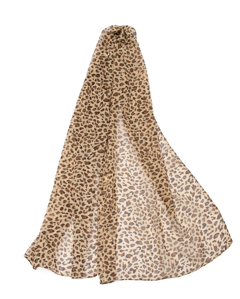 MayTree Modeschal leichter Chiffonschal Damen Leopard 48x150cm, Frühling Sommer, (Stück, 1-St) von MayTree