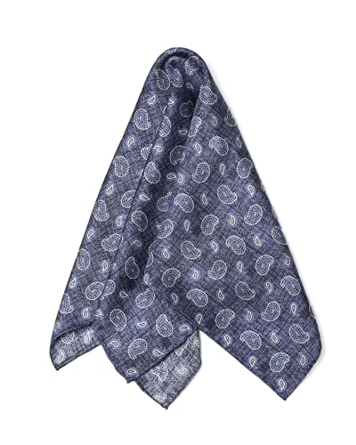 MayTree Seidentuch, Handrolliertes Herrenseidentuch aus Twill-Seide 53x53, Stone-washed-Optik Jeansblau von MayTree