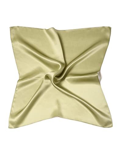 MayTree Seidentuch aus 100% Maulbeer-Seide - Quadratisch einfarbig minze grün 53x53 - Luxuriöses Damen Halstuch - Eleganter Bandana-Schal für Damen - Luxus und Komfort für Erwachsene von MayTree