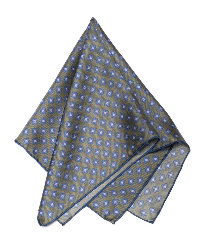 MayTree Seidentuch Herren handrolliert aus Twill-Seide, 53x53 dezente Muster grün, (Stück), 100% Seide von MayTree