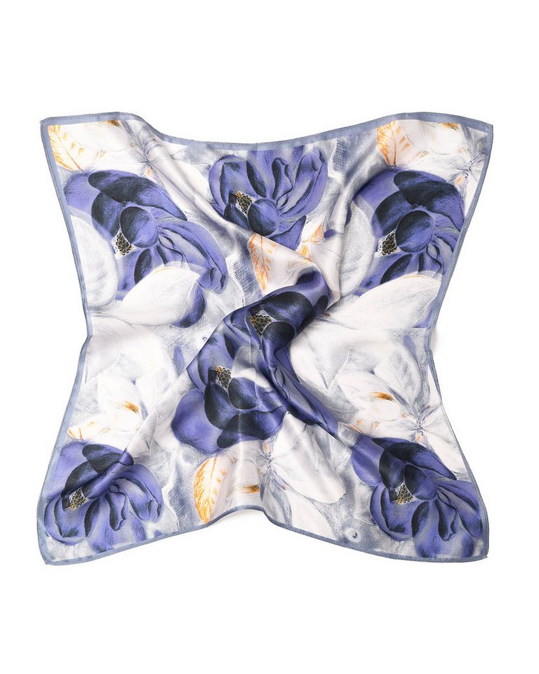 MayTree Seidentuch Nickituch quadratisch, Sommerbluete 53x53 cm, blau, (Stück), 100% Seide von MayTree