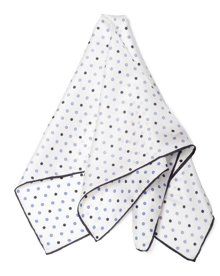 MayTree Seidentuch handrolliert Twill-Seide, 53x53 weiß mit Pünktchen, (Stück), 100% Seide, für Herren und Damen von MayTree