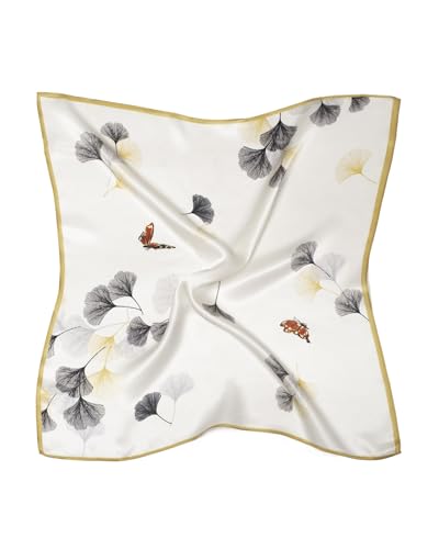 MayTree Seidentuch quadratisch 53x53 Gingko und Schmetterlinger von MayTree