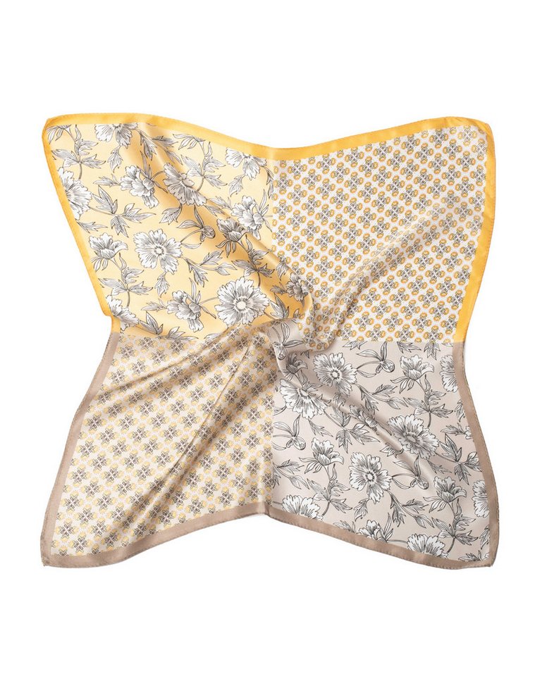 MayTree Seidentuch quadratisch Blumen Quartett 53x53, (Stück), 100% Seide von MayTree