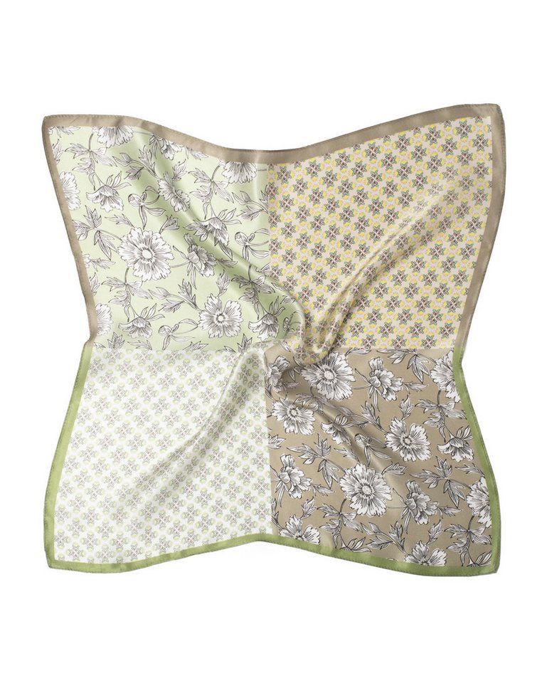 MayTree Seidentuch quadratisch Blumen Quartett 53x53, (Stück), 100% Seide von MayTree