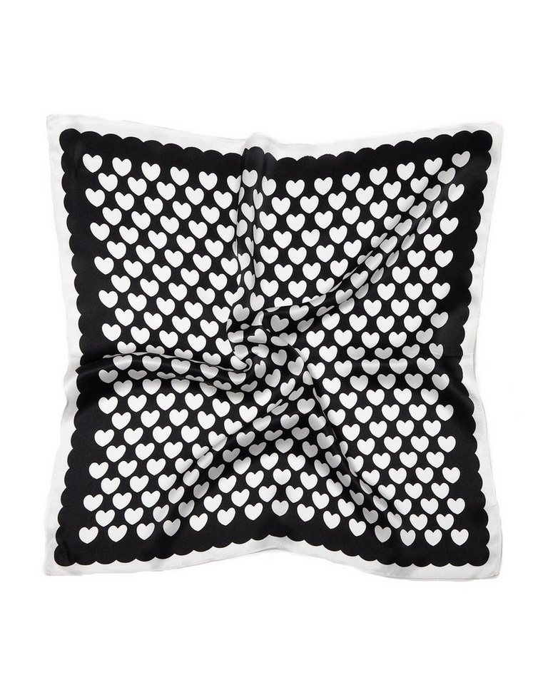 MayTree Seidentuch quadratisch Herzchen 53x53cm, Nickituch, Bandana-Schal, (Stück), 100% Seide von MayTree