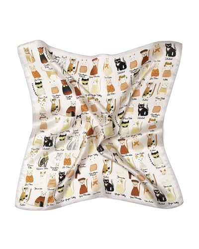 Seidentuch quadratisch Katzen zart rosa von MayTree