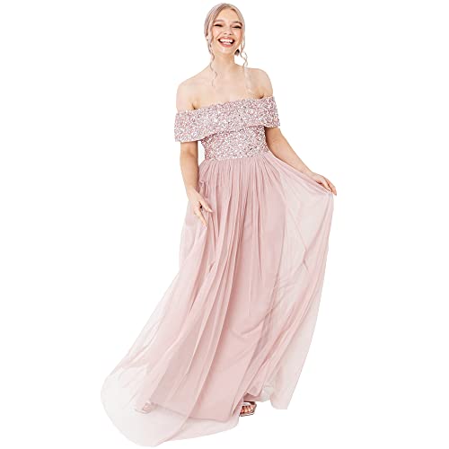 Maya Deluxe Damen Rl004 Mm Bridesmaid Dress, Frosted Pink, 38 EU von Maya Deluxe