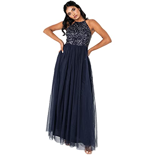 Maya Deluxe Maxikleid für Damen, Navy, 52 von Maya Deluxe